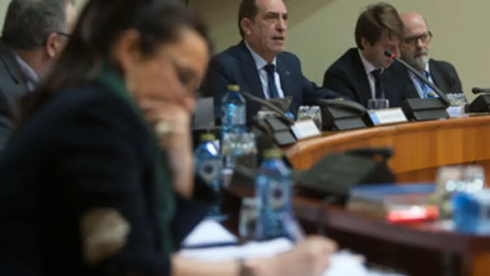 El conselleiro de Facenda, Valeriano Mart&iacute;nez, compareci&oacute; en Comisi&oacute;n en el Parlamento./A.V.