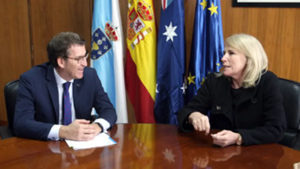El presidente de la Xunta se reuni&oacute; con la embajadora australiana./C.P.