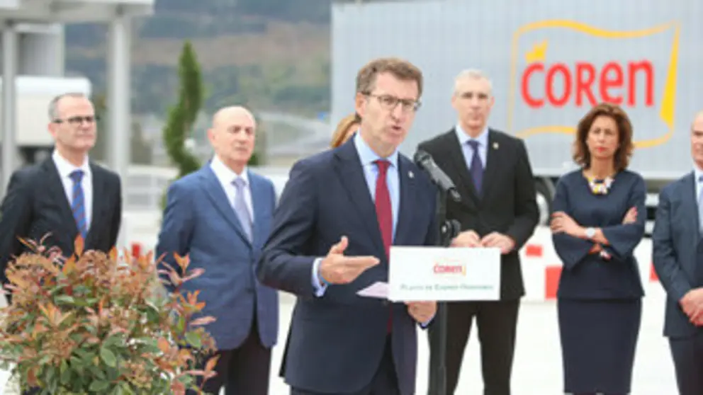 El presidente Feij&oacute;o en la inauguraci&oacute;n de la planta de biomasa de Coren.