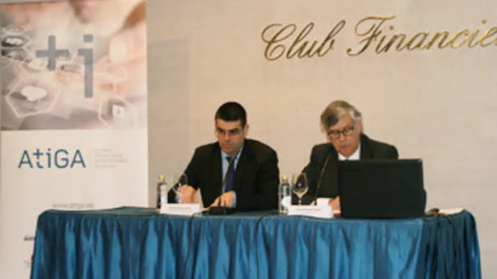 Manuel Varela y Juan Manuel Vieites en la presentaci&oacute;n del balance de ATIGA.