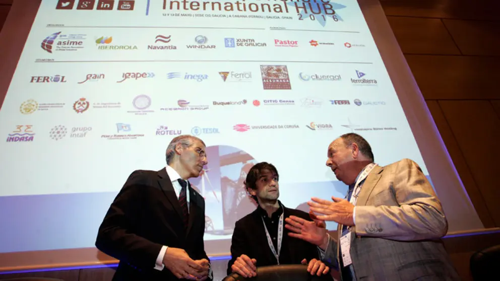 El conselleiro de Econom&iacute;a y el alcalde de Ferrol, en la jornada Galician Offshore International Hub.