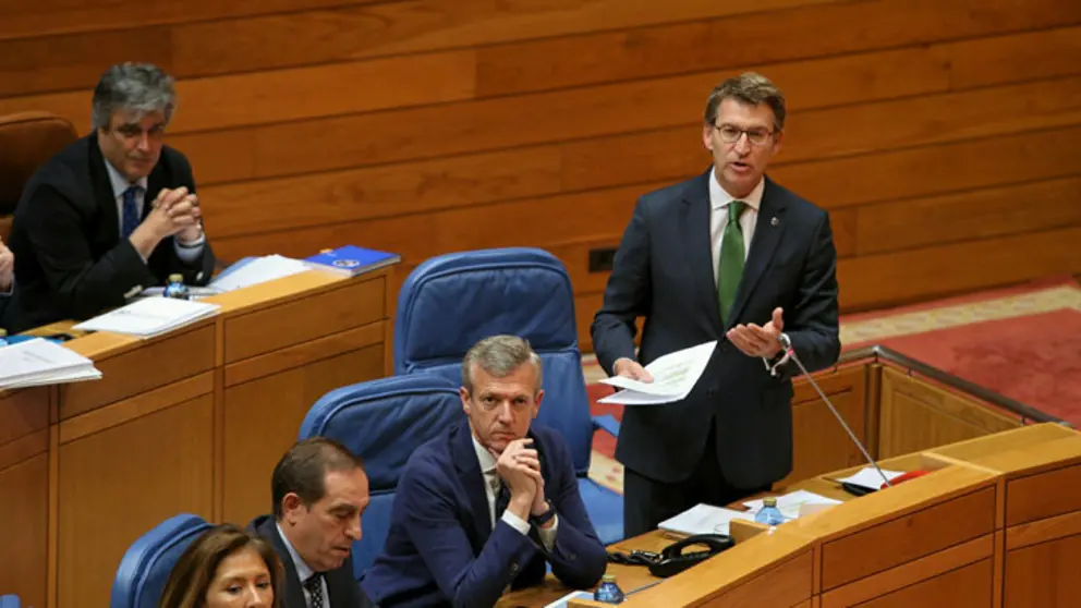 Intervenci&oacute;n del presidente de la Xunta en el Parlamento gallego./X.C.