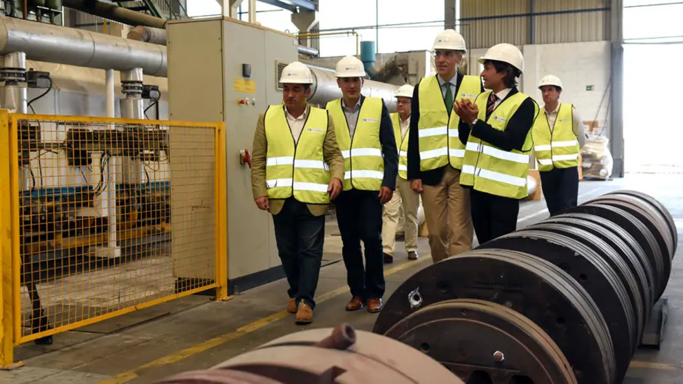 Visita del conselleiro de Econom&iacute;a a la planta de Exlabesa en Padr&oacute;n.