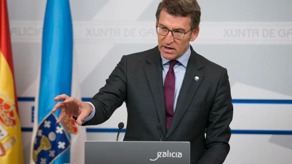 N&uacute;&ntilde;ez Feij&oacute;o en rueda de prensa tras el Consello de la Xunta./X.CRESPO.