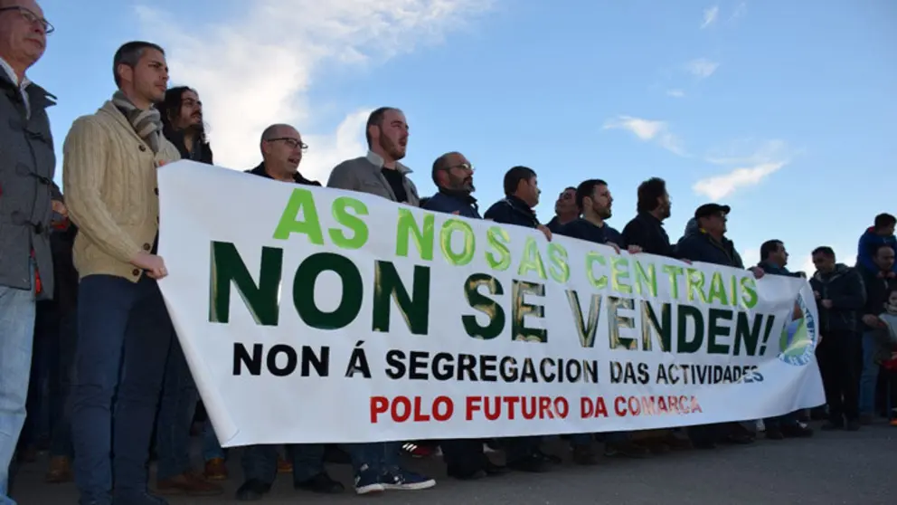 Concentraci&oacute;n de traballadores de Ferroatl&aacute;ntica o pasado 10 de febreiro./CIG.