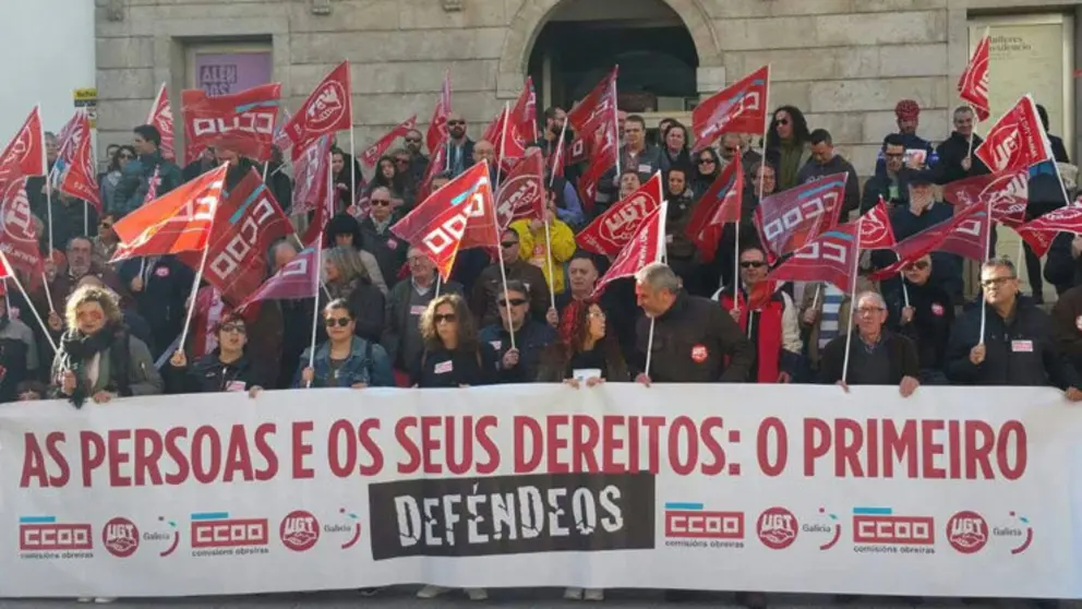 Unha das concentraci&oacute;ns deste domingo./FACEBOOK UGT.