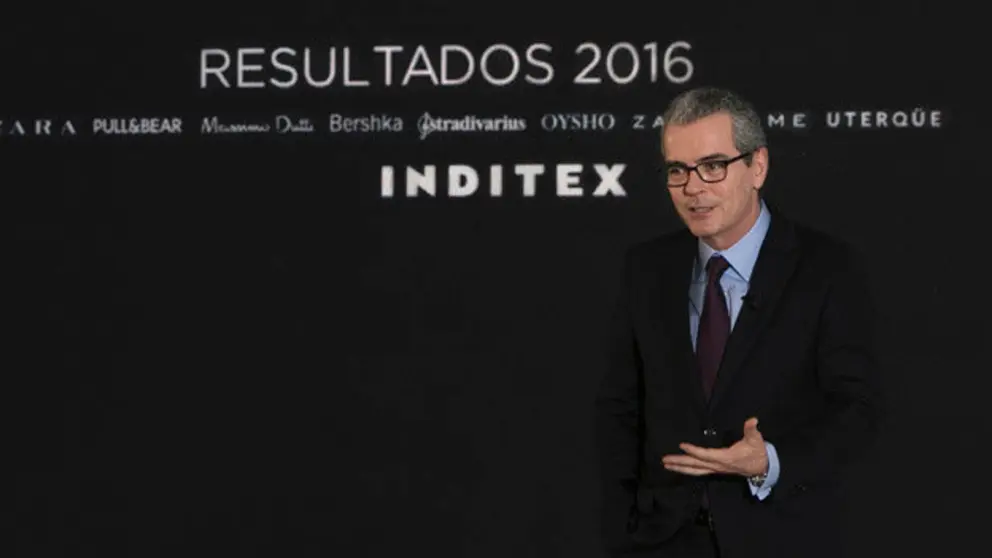 Pablo Isla, en la presentaci&oacute;n de resultados de Inditex.