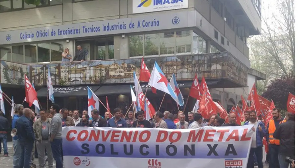 Concentraci&oacute;n de delegados sindicais do sector siderometal&uacute;rxico na Coru&ntilde;a./UGT.