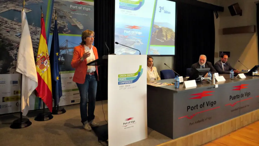 La conselleira do Mar, Rosa Quintana, en la clausura de la Green Energy Ports Conference en Vigo.