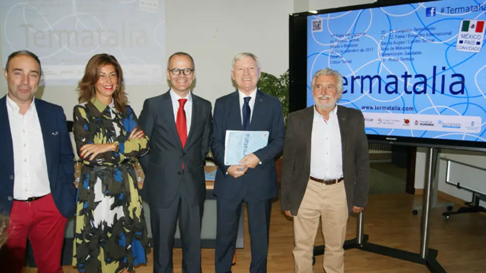 Fa&iacute;lde, D&iacute;az, V&aacute;zquez, Rub&iacute;n y Fern&aacute;ndez en la presentaci&oacute;n de la 17&ordf; edici&oacute;n de Termatalia./P.L.