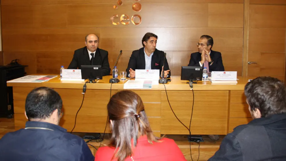 David Mart&iacute;nez, Jorge Pumar y Jaime Pereira presentaron el curso .