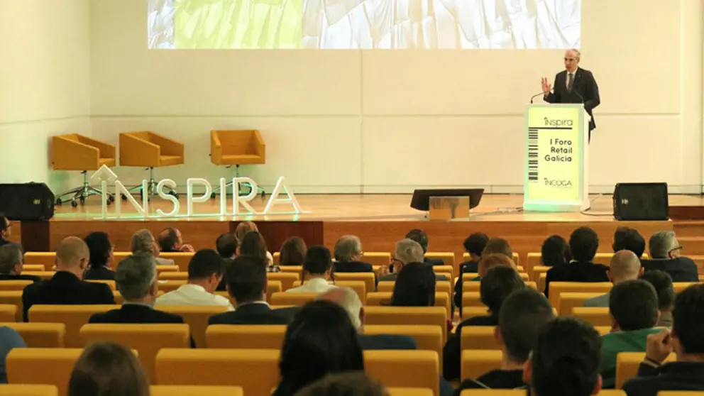 Francisco Conde, en su intervenci&oacute;n en el I Foro Retail Galicia, en la Cidade da Cultura.