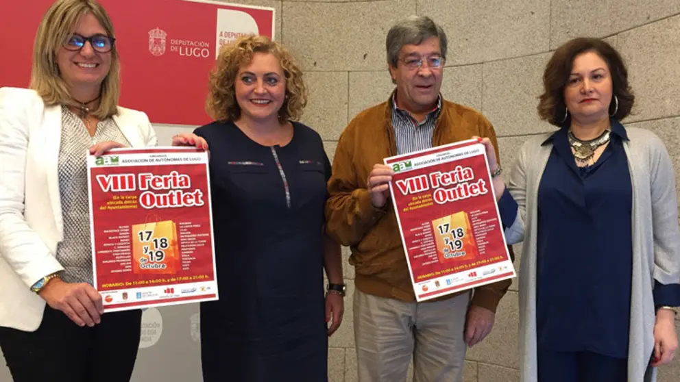 Ana Prieto, Sonsoles L&oacute;pez, Jos&eacute; Mar&iacute;a Seijas y Marta L&oacute;pez presentaron la 8&ordf; Feira Outlet.