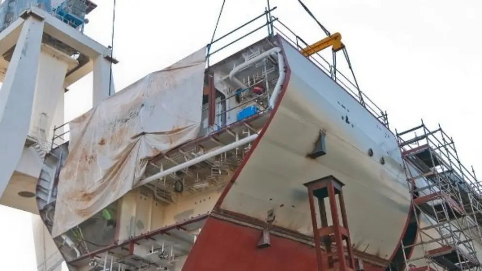 Trabajos en un buque en el astillero de Ferrol./NAVANTIA.