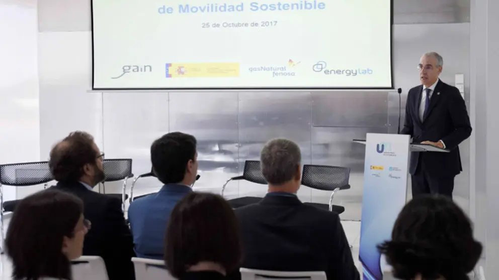 El conselleiro Francisco Conde en su intervenci&oacute;n en la jornada de cierre de la UMI Movilidad sostenible.