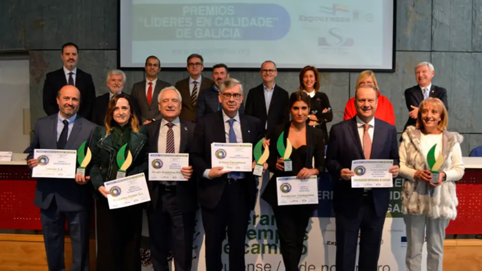 Los premiados en la 7&ordf; edici&oacute;n de "L&iacute;deres en Calidad", en Expourense.