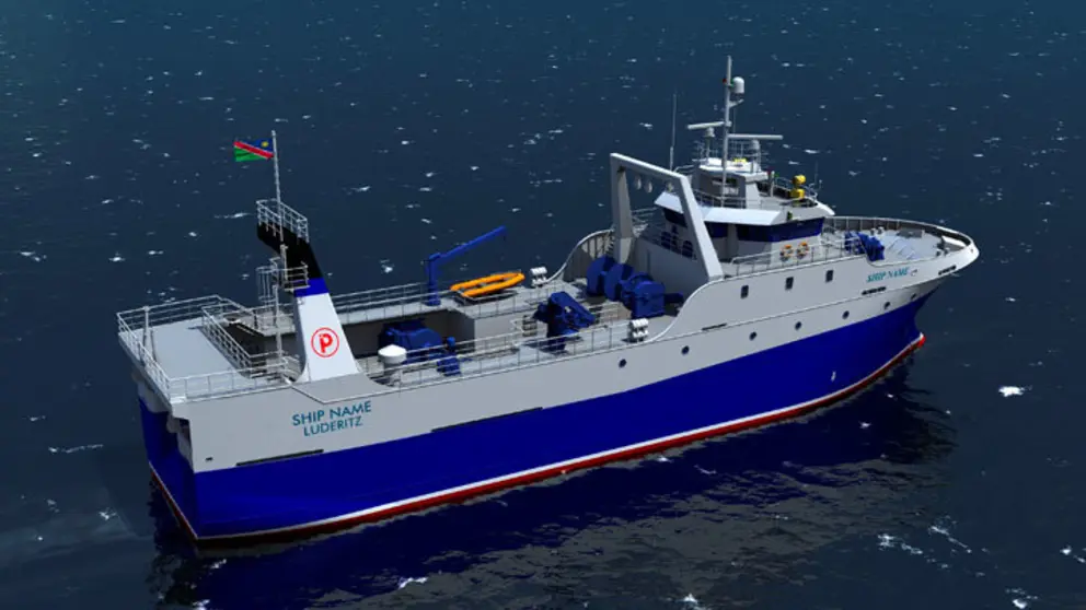 Recreaci&oacute;n en 3D de uno de los barcos que faenar&aacute;n para la filial de Namibia.