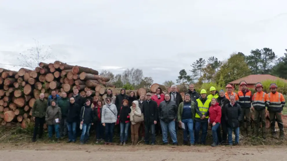 Los expertos visitaron un aprovechamiento forrestal en Trazo.