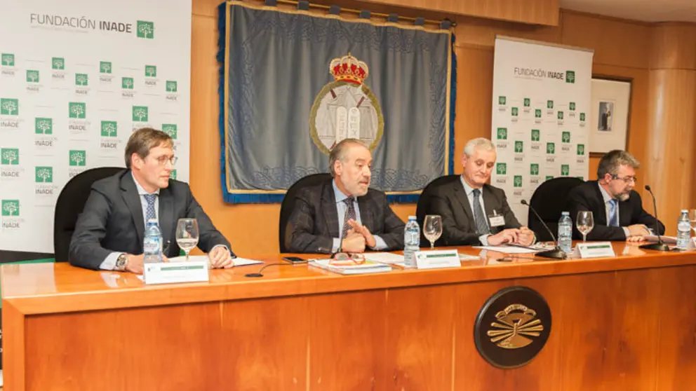 Eloy Ferrero Jambrina, Director Regional Noroeste de ABACO LOSS ADJUSTERS; el Director de Fundaci&oacute;n INADE, Adolfo Campos Carballo; Rogelio Bautista Guarde&ntilde;o, Director de Clientes de Empresas en ZURICH; y Manuel Brea Gonz&aacute;lez,