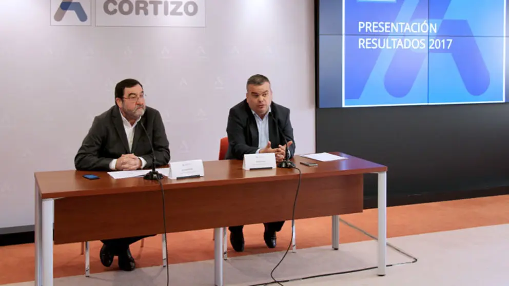 Antonio Pic&oacute;n y Daniel Lainz, en la presentaci&oacute;n de resultados de Cortizo.