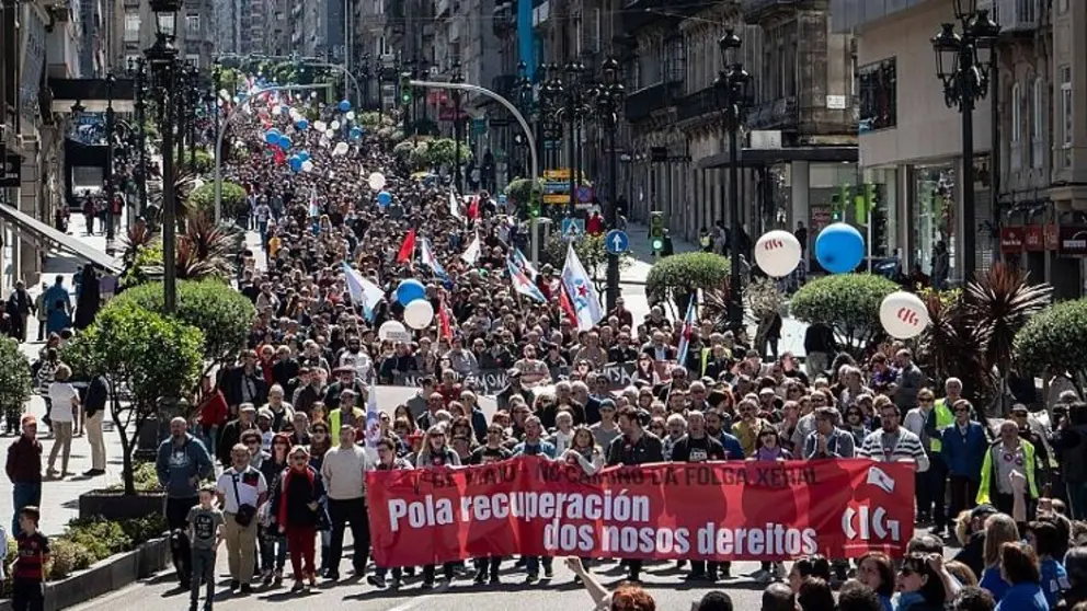 Manifestaci&oacute;n central da CIG en Vigo./CIG.