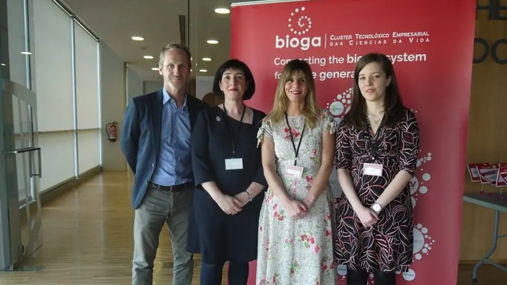Boris Mosquera, Carme Pamp&iacute;n, Teresa Bernal y Loli Pereiro, en el VI Biospeed Dating 2018.
