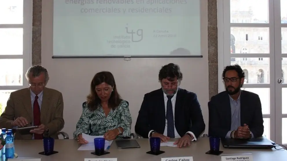 Miguel &Aacute;ngel Ridao, Beatriz Mato, Carlos Calvo y Santiago Rodr&iacute;guez en la presentaci&oacute;n del proyecto AGERAR.