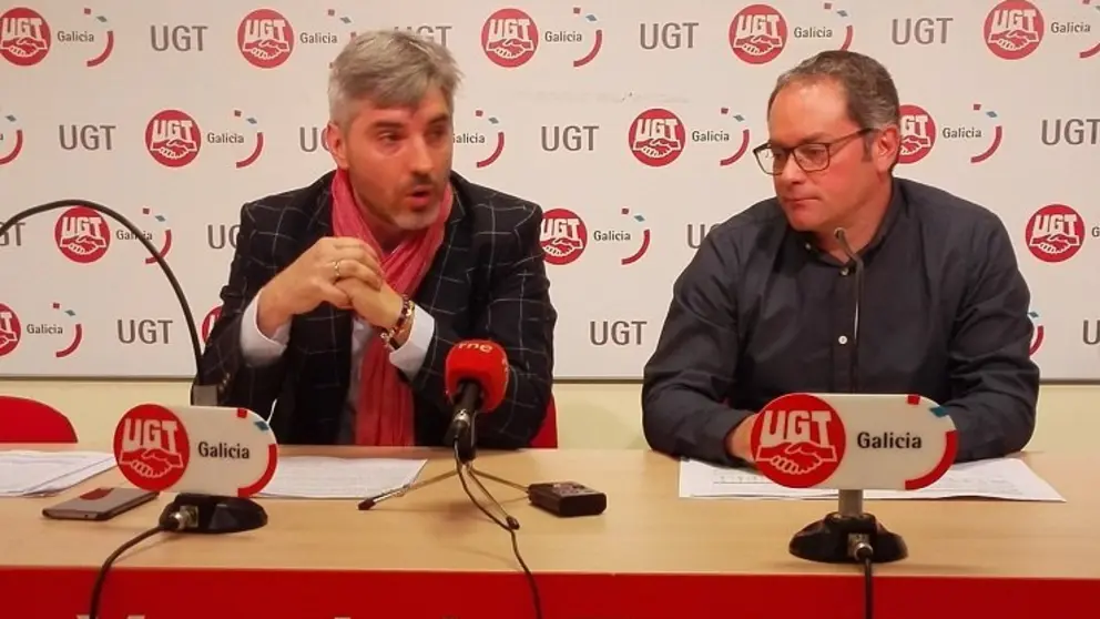 Javier Castro y &Aacute;ngel Iglesias presentaron el "Informe de exclusi&oacute;n financiera en Galicia" de UGT.