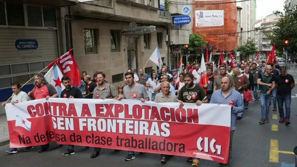 Manifestaci&oacute;n de delegados da CIG en Ourense.