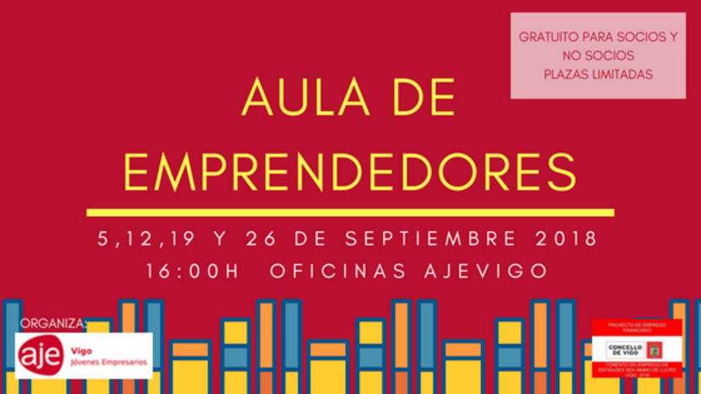 El Aula de Emprendedores comienza el 5 de septiembre en AJE Vigo.