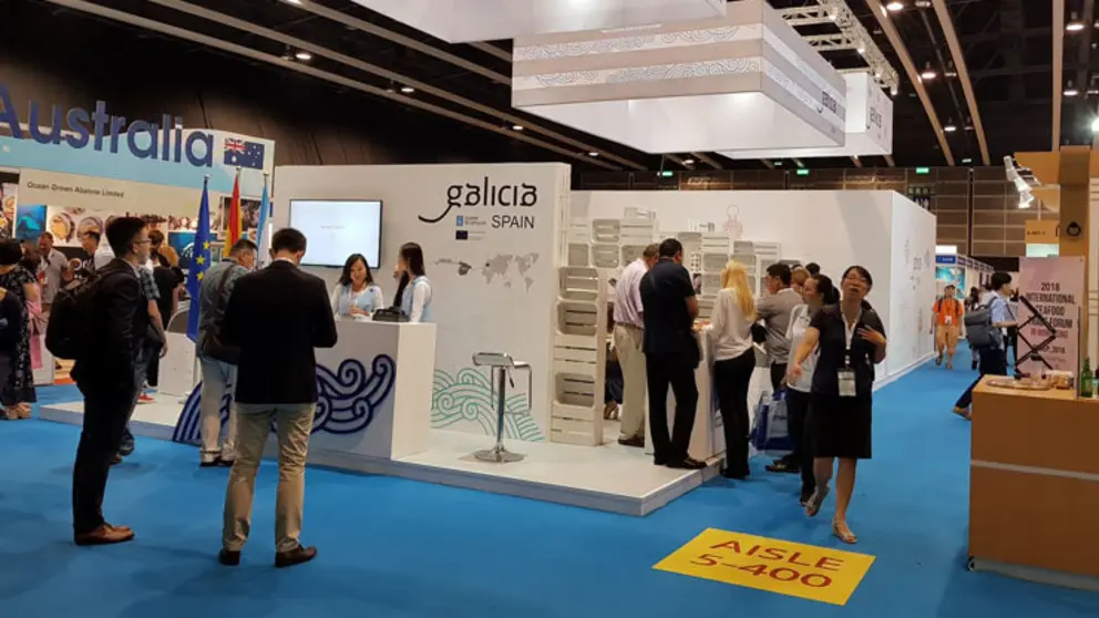 Stand de la Xunta y las empresas gallegas en Seafood Expo Asia