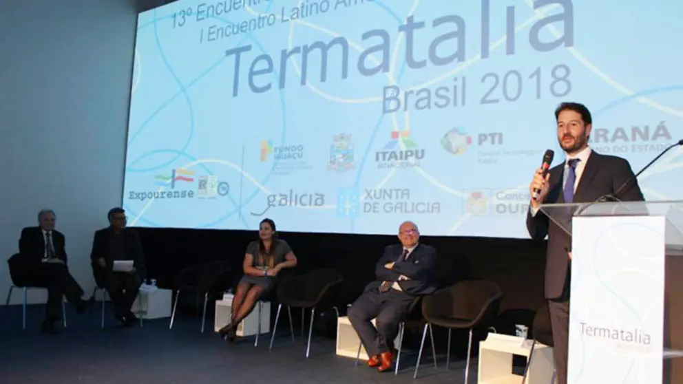 O xerente da entidade e do Cl&uacute;ster da Auga Mineral e Termal de Galicia, Benigno Amor, en Termatalia Brasil.