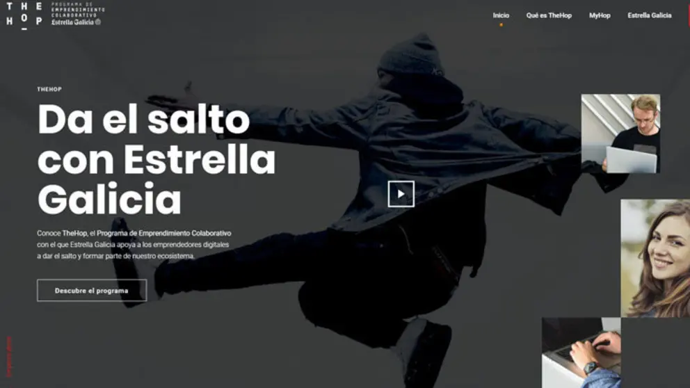 Web del programa de emprendimiento The Hop de Estrella Galicia.