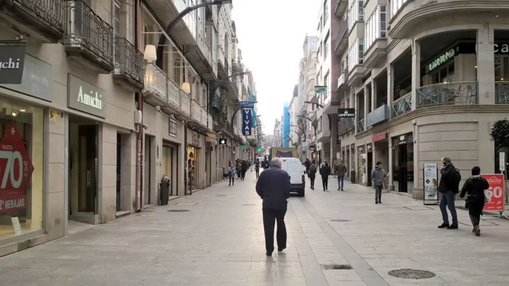 Calle comercial en Vigo.