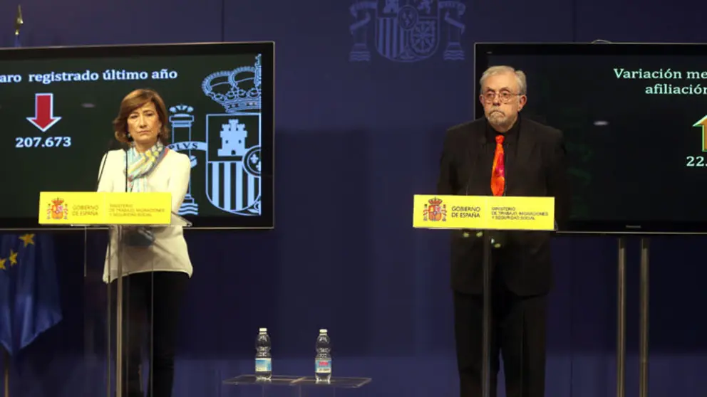 La secretaria de Estado de Empleo, Yolanda Valdeolivas, y el secretario de Estado de Seguridad Social, Octavio Granado, presentan ma&ntilde;ana martes, en rueda de prensa, los datos de paro registrado y afiliaci&oacute;n a la Seguridad Social de septiembre.