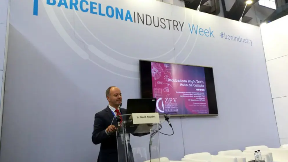 David Regades en su intervenci&oacute;n en la jornada sobre incubadoras de alta tecnolog&iacute;a celebrada en la Barcelona Industry Week.