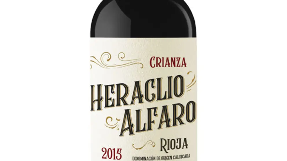 Botella del vino crianza de Rioja Heraclio Alfaro.