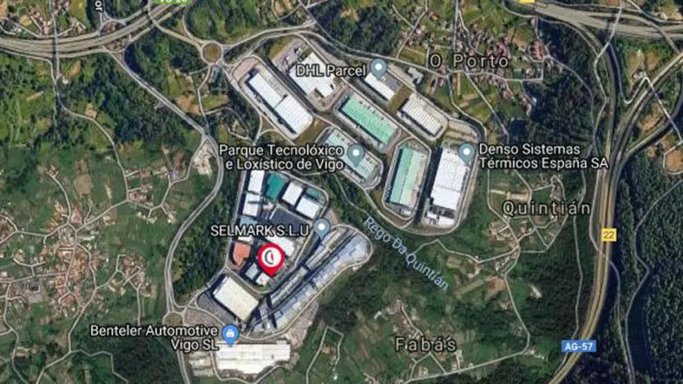 Vista de Google Maps del Parque Tecnol&oacute;gico y Log&iacute;stico de Vigo.
