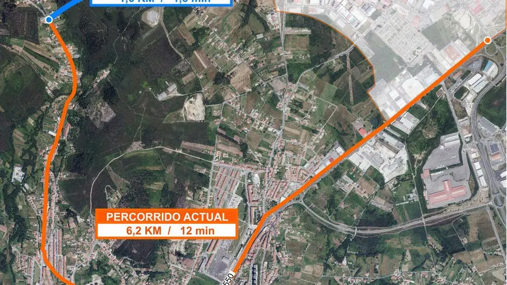La variante de Aradas reduce en 20 minutos el trayecto entre el pol&iacute;gono de B&eacute;rtoa, en Carballo, y el del Tambre, en Santiago.