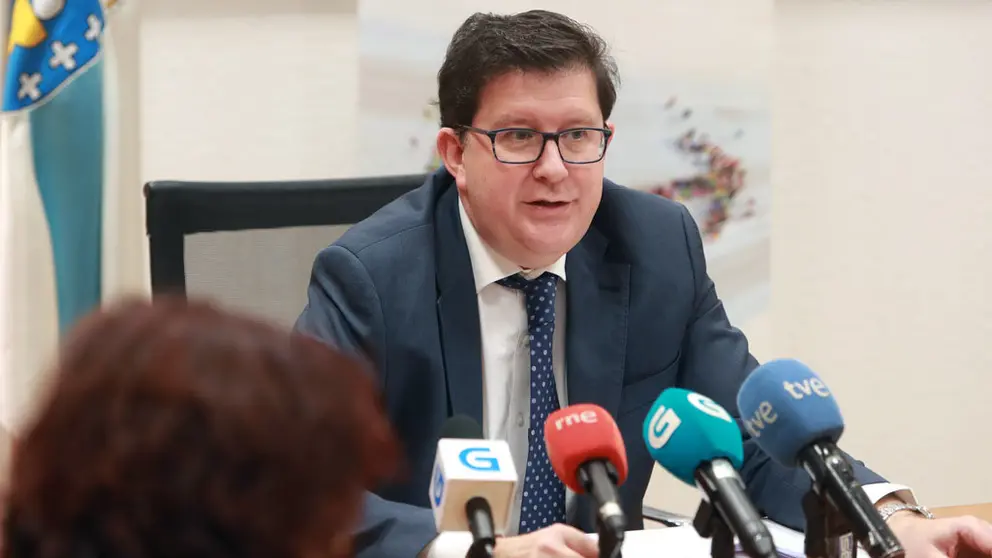 O director xeral da Funci&oacute;n P&uacute;blica, Jos&eacute; Mar&iacute;a Barreiro, ofreceu unha rolda de prensa sobre as novas convocatorias de oposici&oacute;ns./C.PAZ.