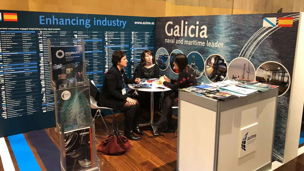 Stand de Asime en World Maritime Week, celebrada en el Bilbao Exhibition Centre.