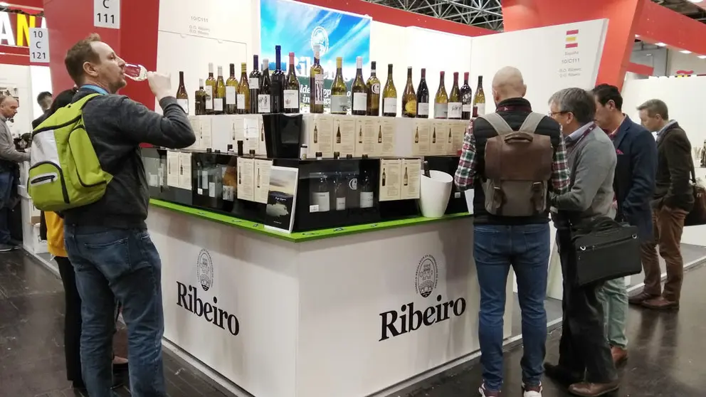 Stand de la D.O. Ribeiro en la feria ProWein, en D&uuml;sseldorf.