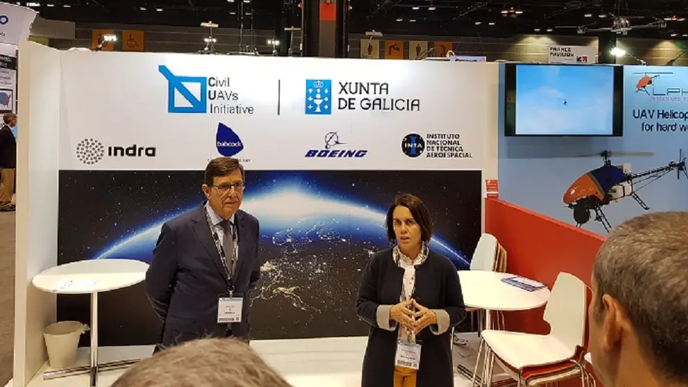 El director de la feria y CEO de IDS, &Aacute;ngel Macho, y la directora de la Gain, Patricia Argerey, presentaorn Unvex 2020 en el marco de Xponential.