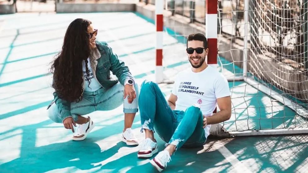 Tatiana Gonz&aacute;lez y Jorge L&oacute;pez  son los creadores de la marca de zapatillas Beflamboyant.