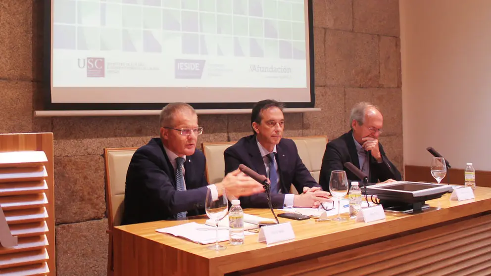 Pedro Otero, Pedro Vega y Alberto Meixide presentaron el estudio "A Econom&iacute;a Galega. Informe 2018".