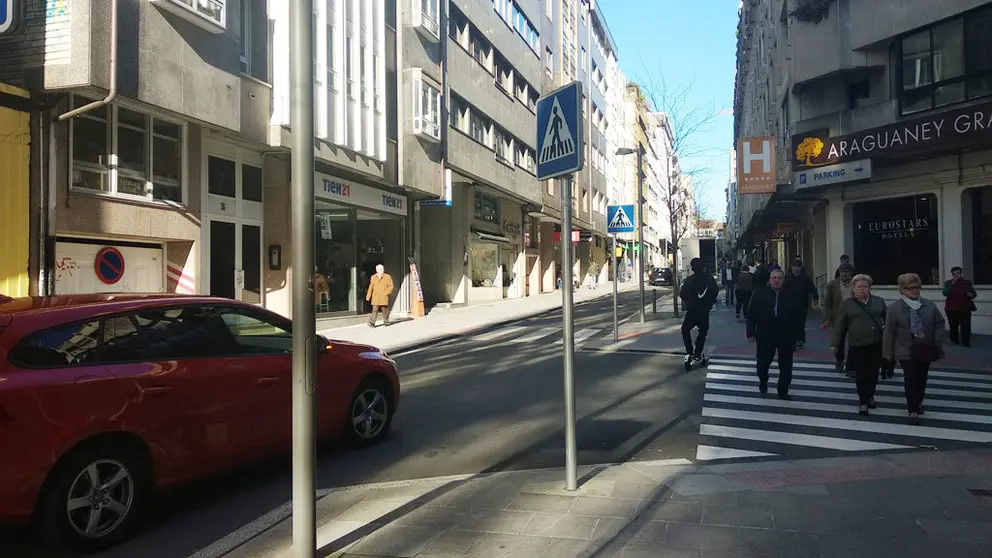 R&uacute;a do Ensanche de Santiago.