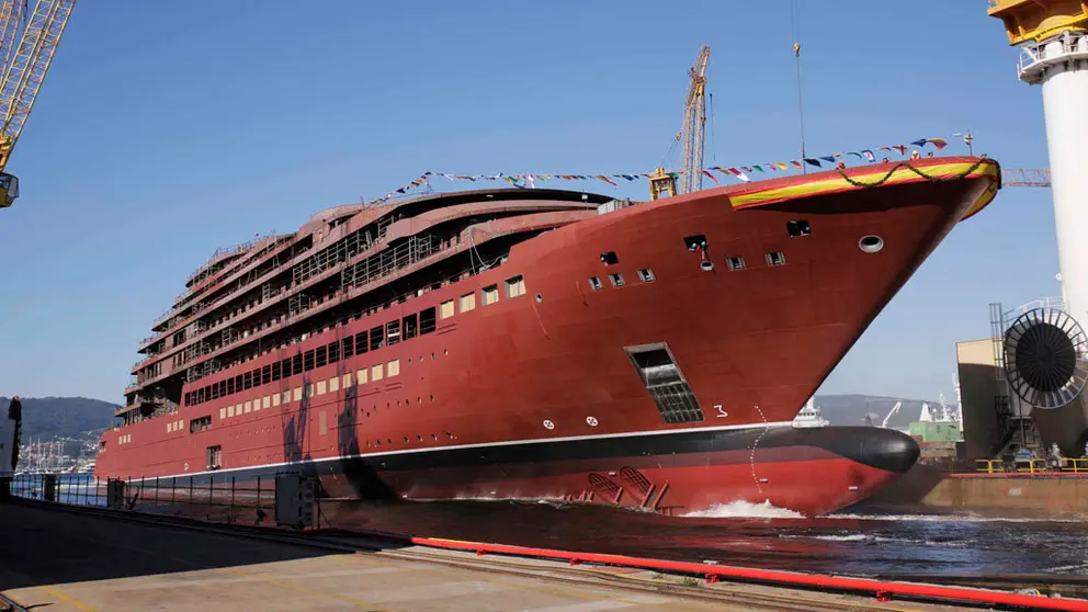El crucero que Barreras est&aacute; construyendo para The Ritz Carlton.