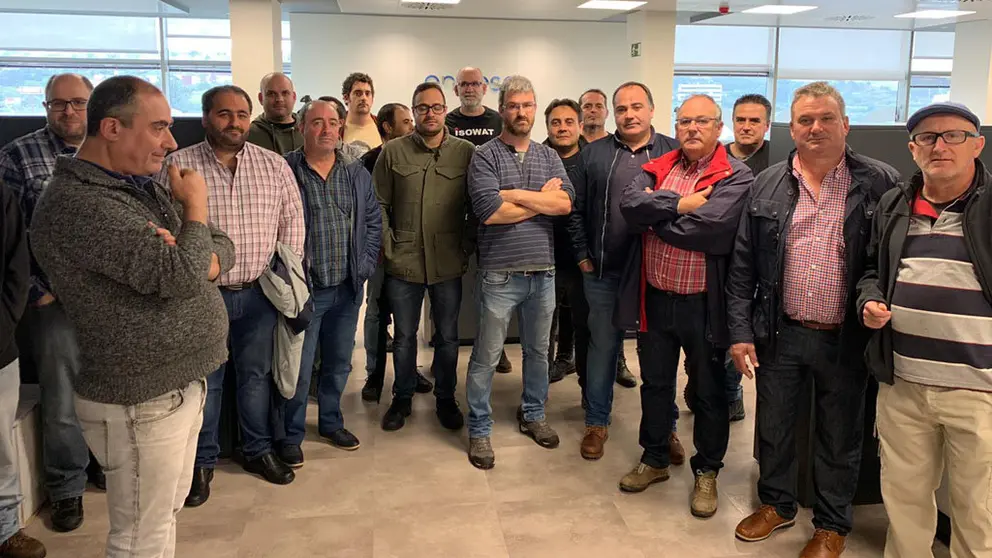 Sindicalistas y trabajadores de las auxiliares se encerraron en las instalaciones de Endesa en Matogrande./CIG.