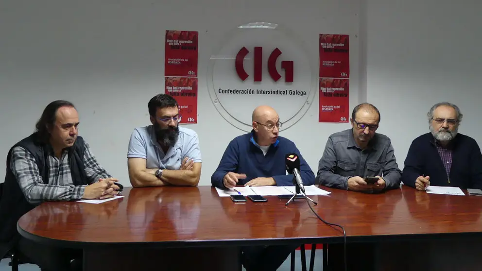 Responsables da CIG de Vigo presentaron a campa&ntilde;a.