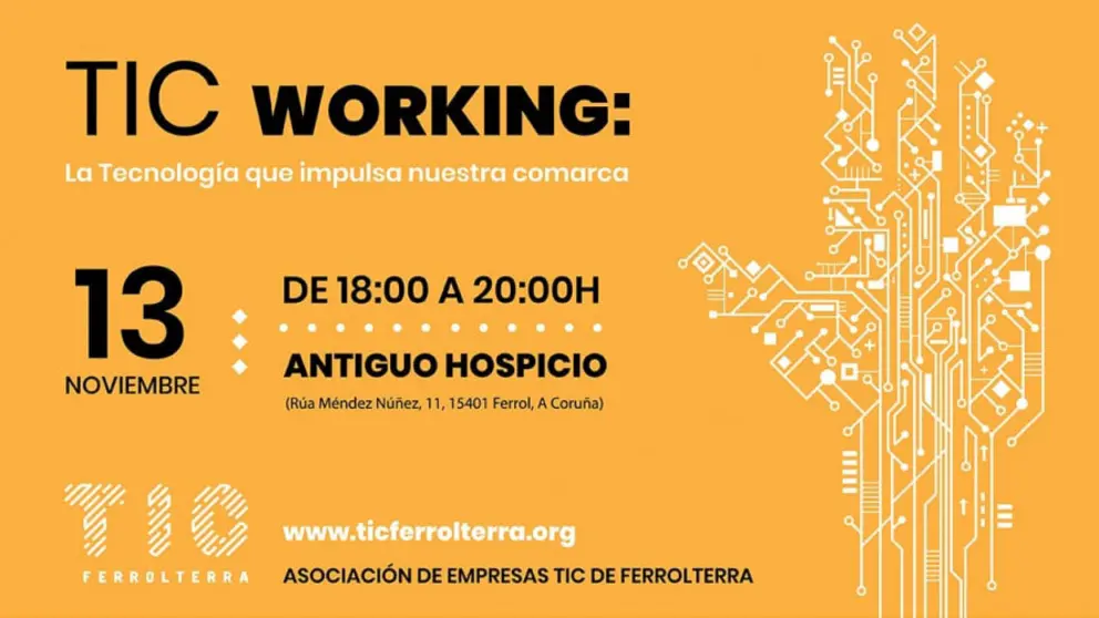 Imagen promocional de &ldquo;TIC Working: la tecnolog&iacute;a que impulsa nuestra comarca&rdquo;.